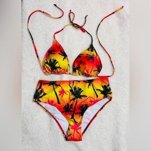💥NEW💥 SHEIN bikini plus palm tree print 0XL/12